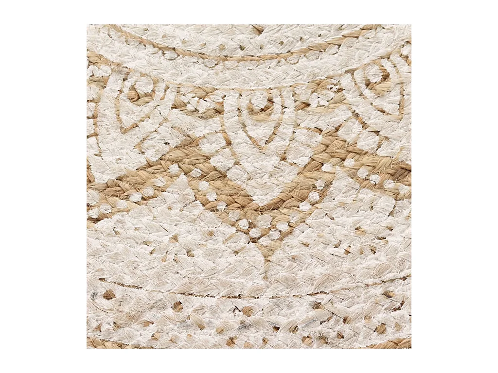 Tapis de sol Jute tressée imprimée 240 cm Rond QBH47191