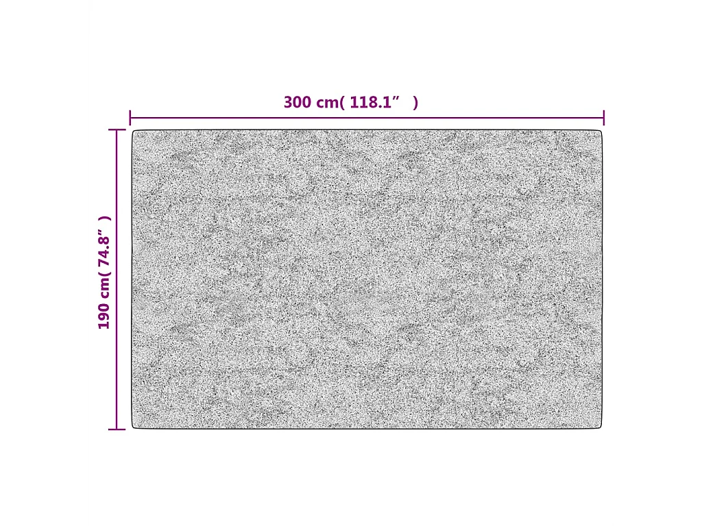 Tapete lavável antiderrapante 190x300 cm cinzento PT998417