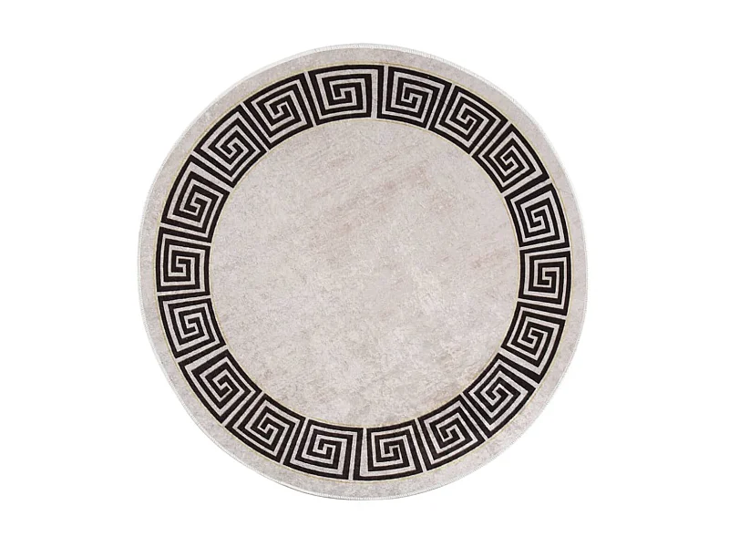 Alfombra lavable antideslizante beige claro φ120 cm ES26940