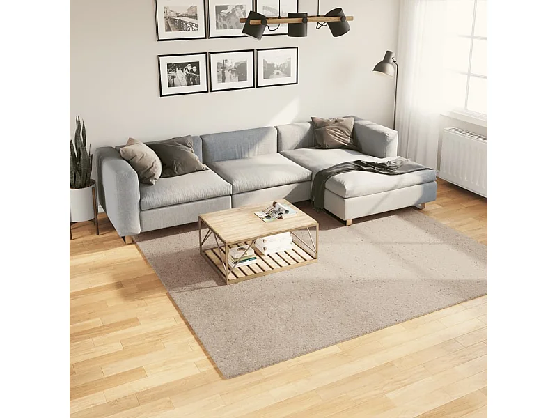 Tapis HUARTE à poils courts doux et lavable sable 240x240 cm QBH21184