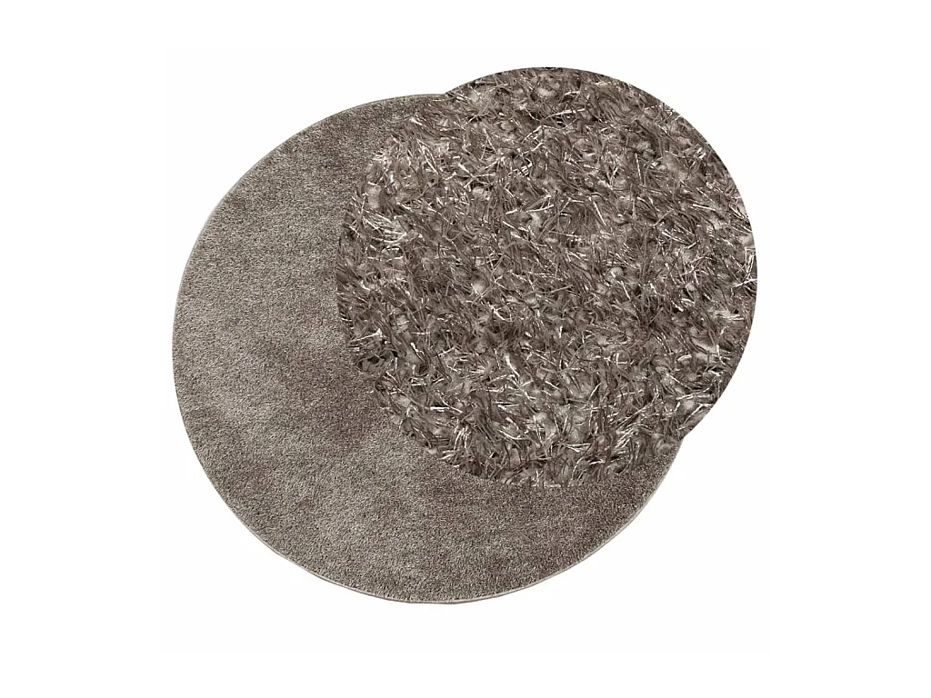 Vloerkleed ISTAN hoogpolig glanzend Ø 160 cm grijs NL823970