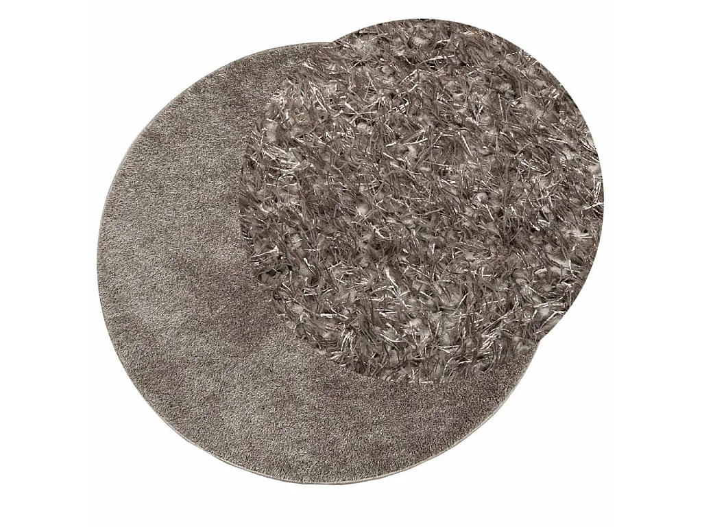 Tapis ISTAN à poils longs aspect brillant gris Ø 160 cm QBH98290