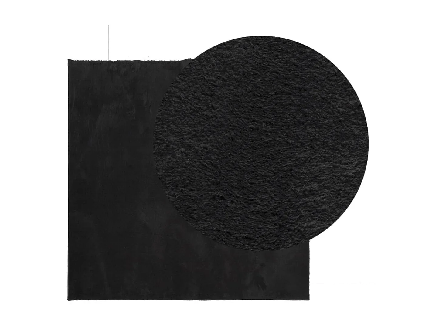 Tapis HUARTE à poils courts doux et lavable noir 120x120 cm QBH23310