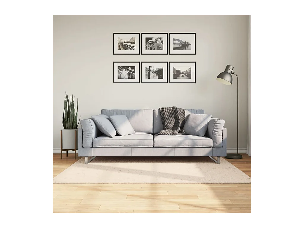 Tapis HUARTE à poils courts doux et lavable beige 120x170 cm QBH92258