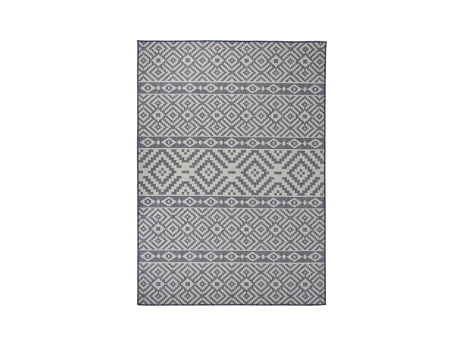 Tapis à tissage plat d'extérieur 120x170 cm Rayures bleues QBH16614