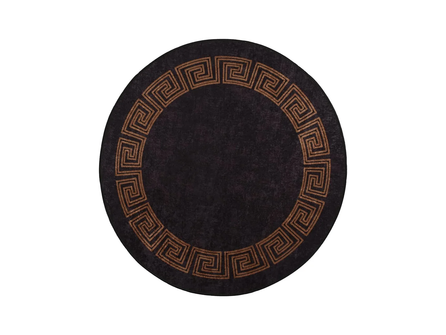 Alfombra lavable antideslizante negro y dorado Ø 200 cm ES56967