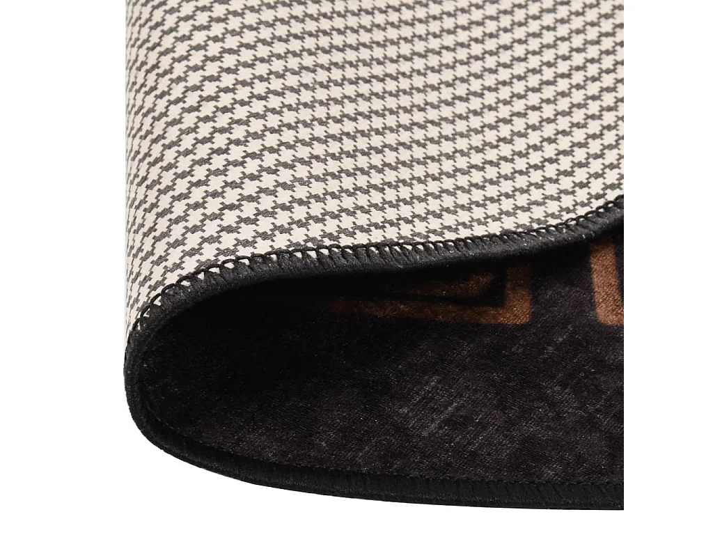 Tapis lavable noir et doré Ø 200 cm antidérapant QBH93989