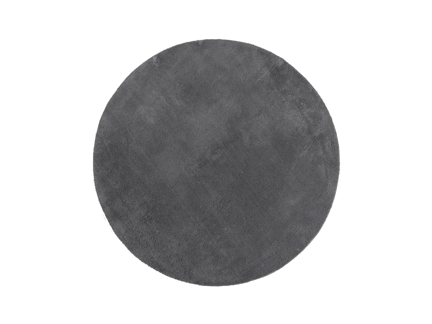 Alfombra de pelo corto suave lavable HUARTE antracita Ø 120 cm ES43388