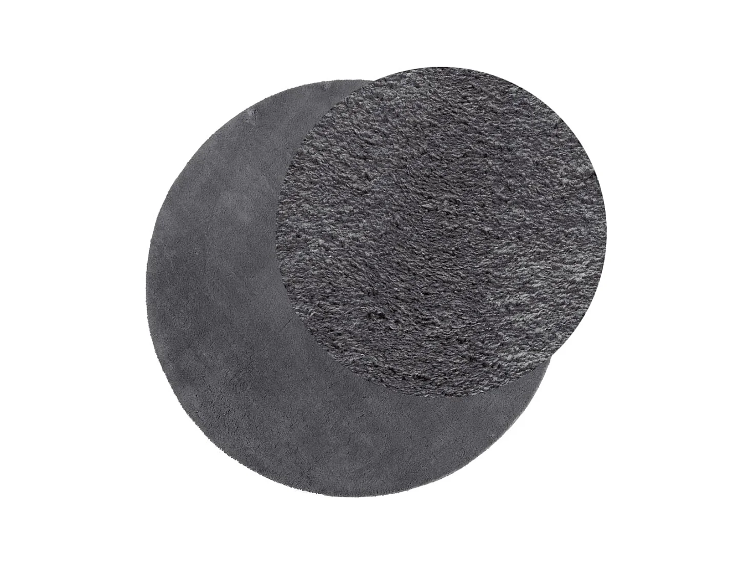 Alfombra de pelo corto suave lavable HUARTE antracita Ø 120 cm ES43388