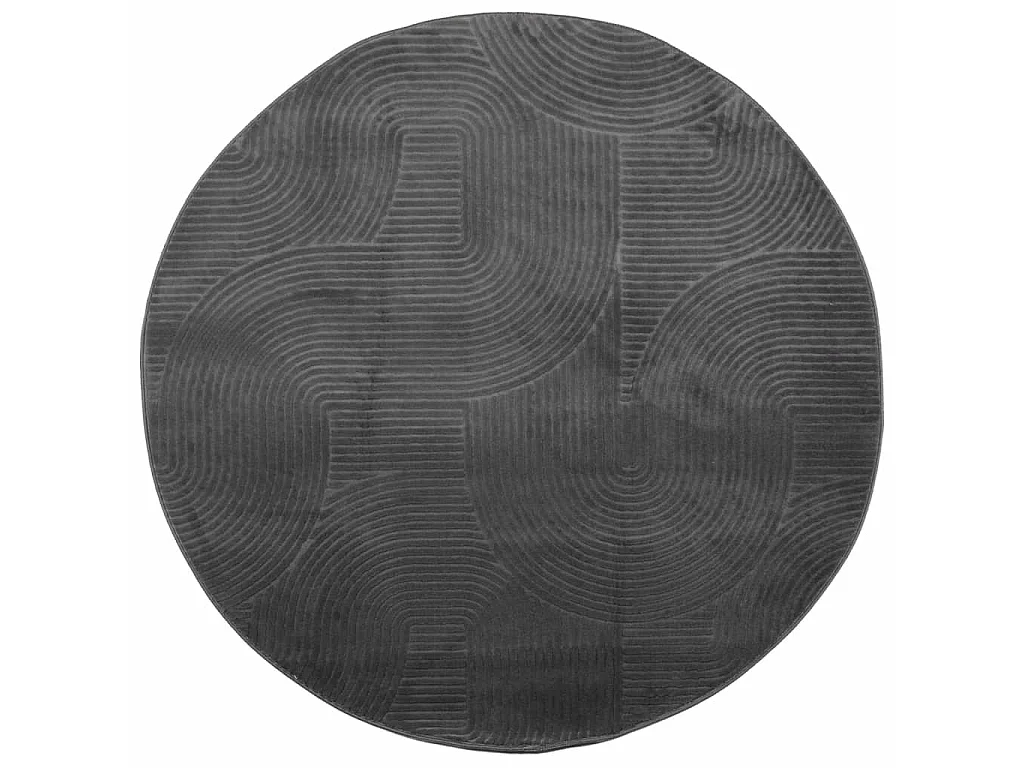 Tapis IZA poils courts style scandinave anthracite Ø 80 cm QBH68671