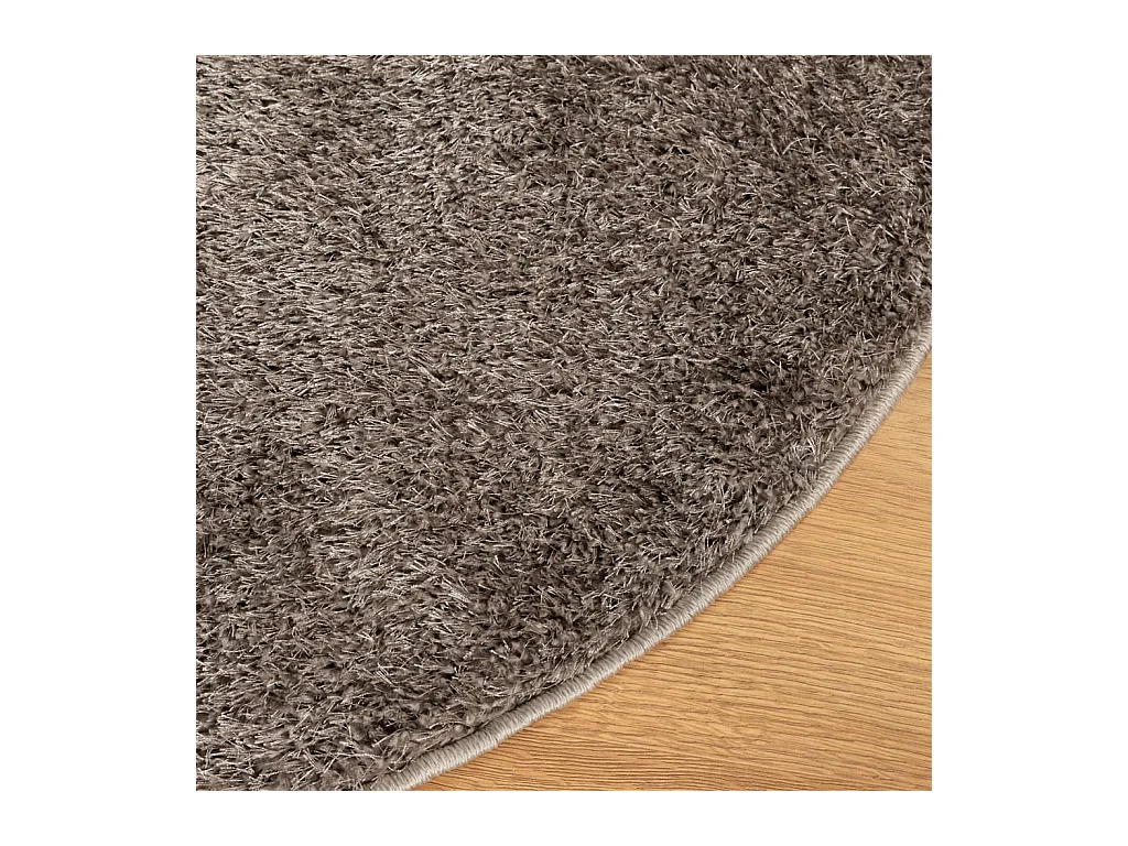 Alfombra pelo largo aspecto brillante ISTAN gris Ø 80 cm ES60106