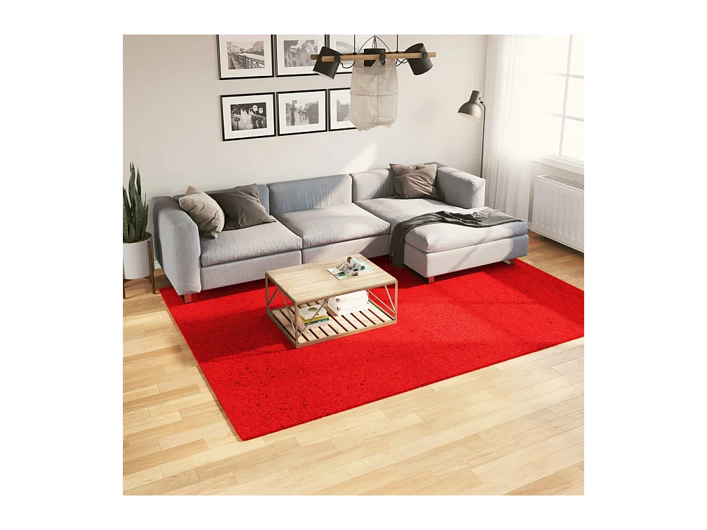 Tapis HUARTE à poils courts doux et lavable rouge 200x280 cm QBH56653