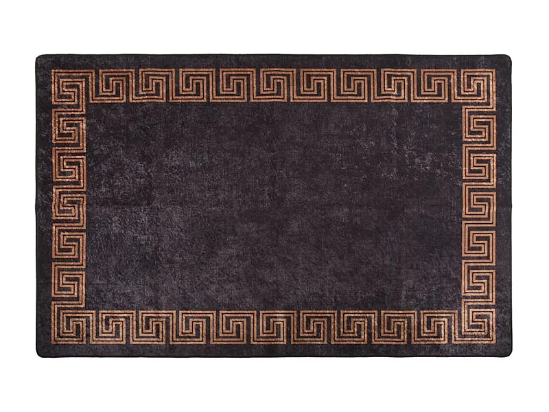 Tapis lavable antidérapant 160x230 cm Noir et doré QBH42043