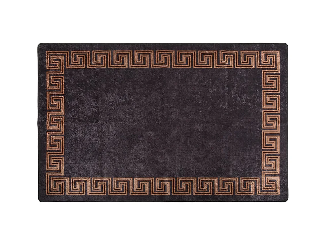 Tapis lavable antidérapant 160x230 cm Noir et doré QBH42043