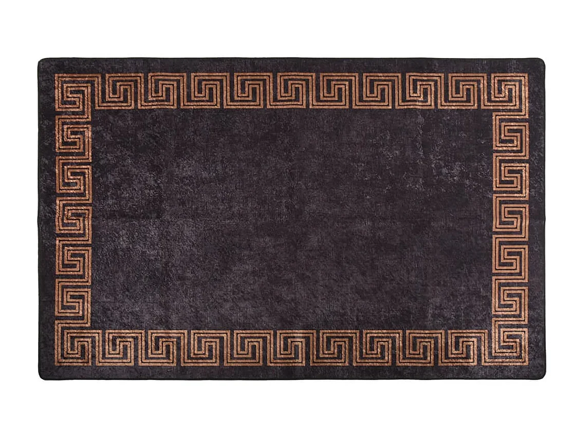 Tapis lavable antidérapant 160x230 cm Noir et doré QBH42043