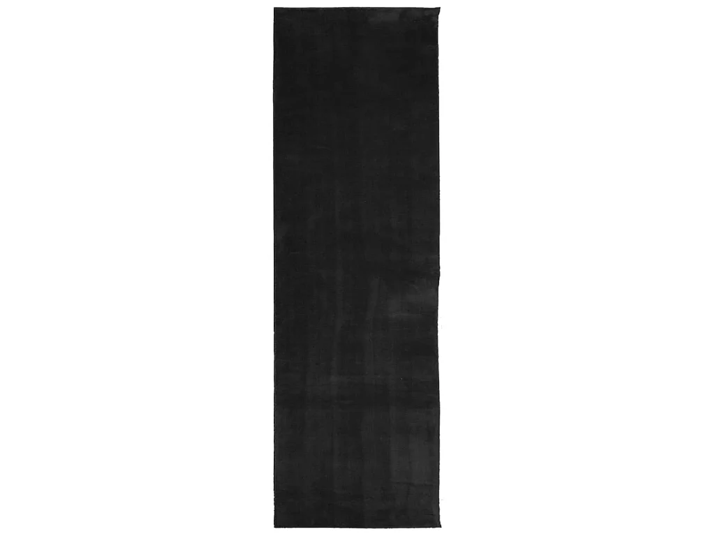 Tapis HUARTE à poils courts doux et lavable noir 80x250 cm QBH29759