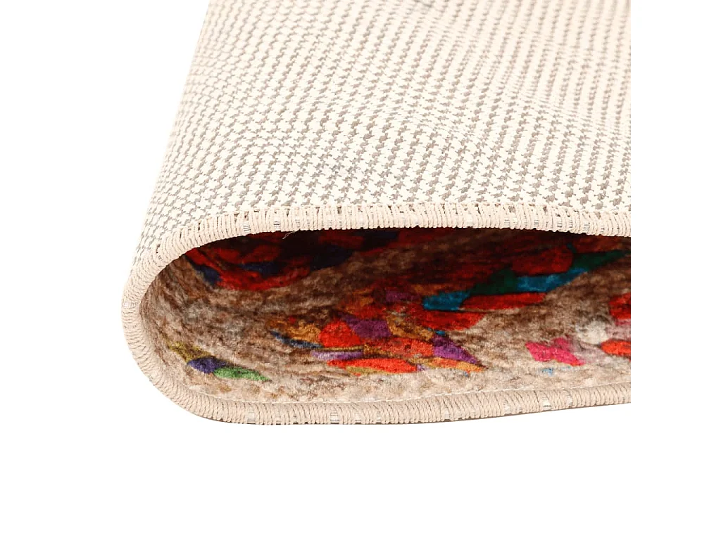 Tapis lavable multicolore Ø 120 cm antidérapant QBH86266