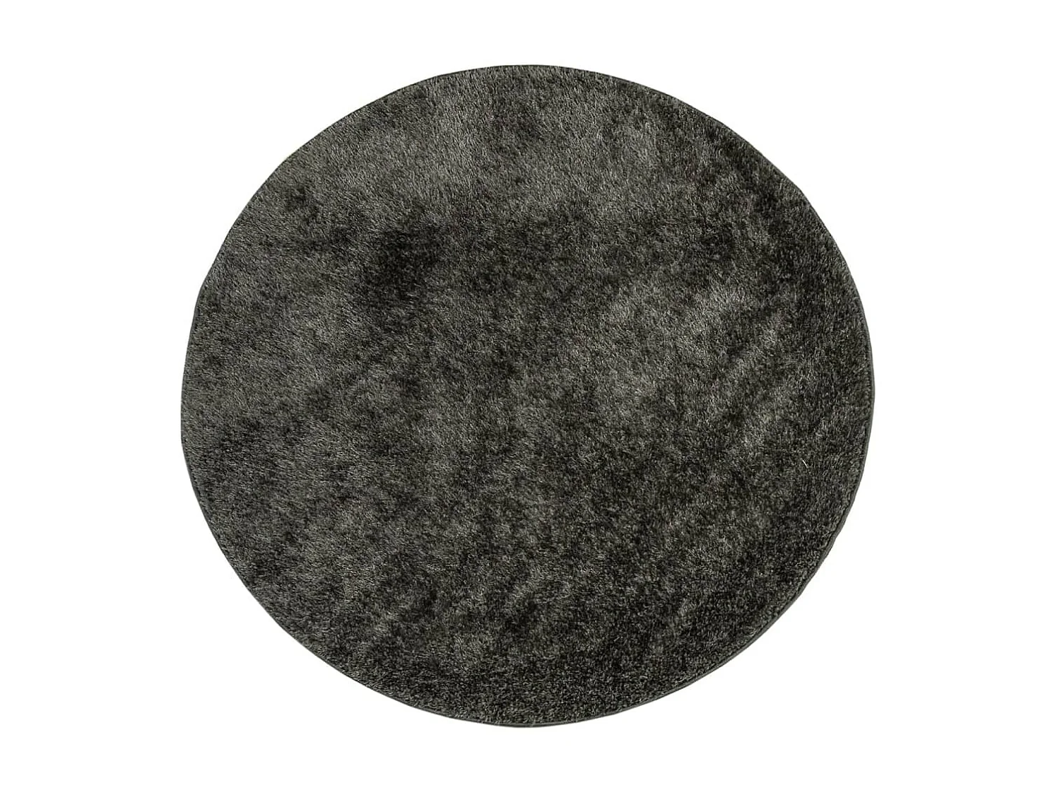 Tapis ISTAN à poils longs aspect brillant anthracite Ø 80 cm QBH54140