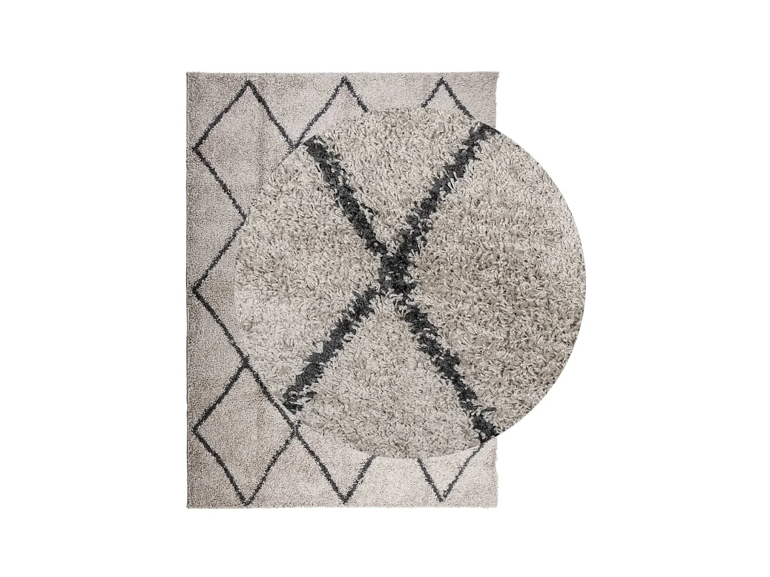 Tapete shaggy de pelo alto PAMPLONA 200x280 cm bege e antracite PT143760