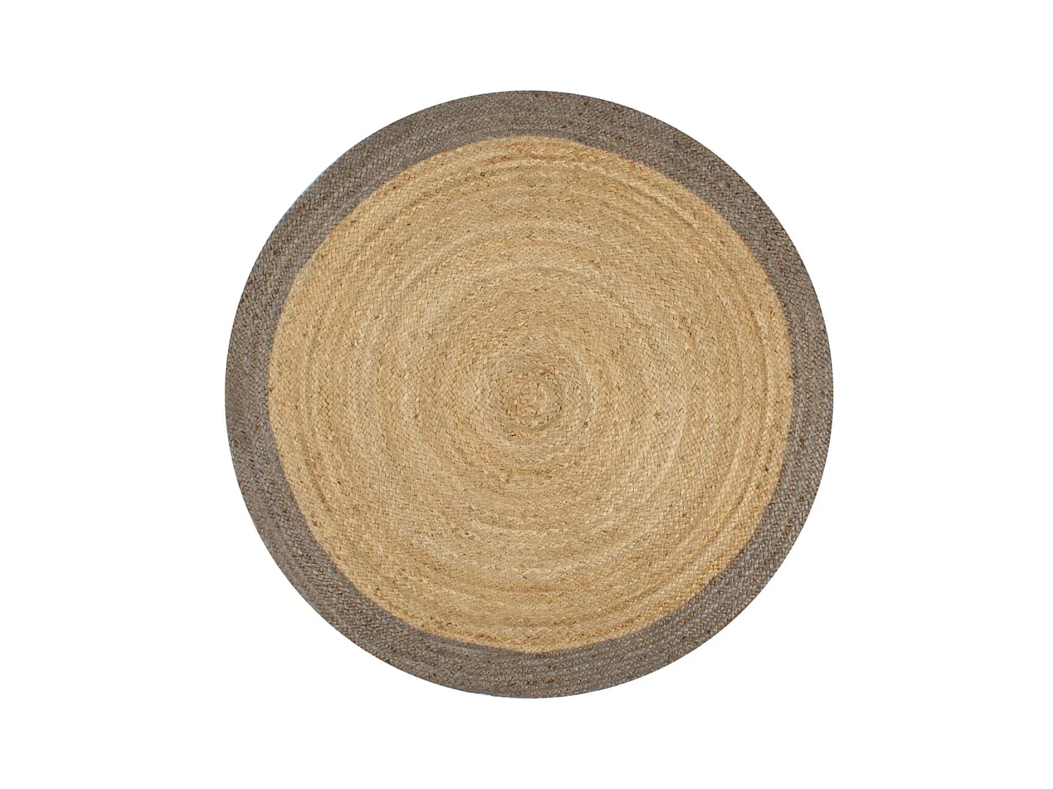 Tapis fait à la main Jute avec bord gris 150 cm QBH33309