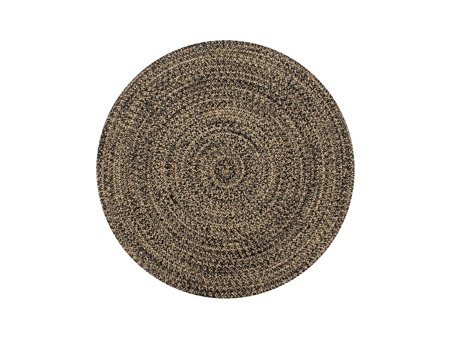 Tapis fait à la main Jute Noir et naturel 120 cm QBH34414