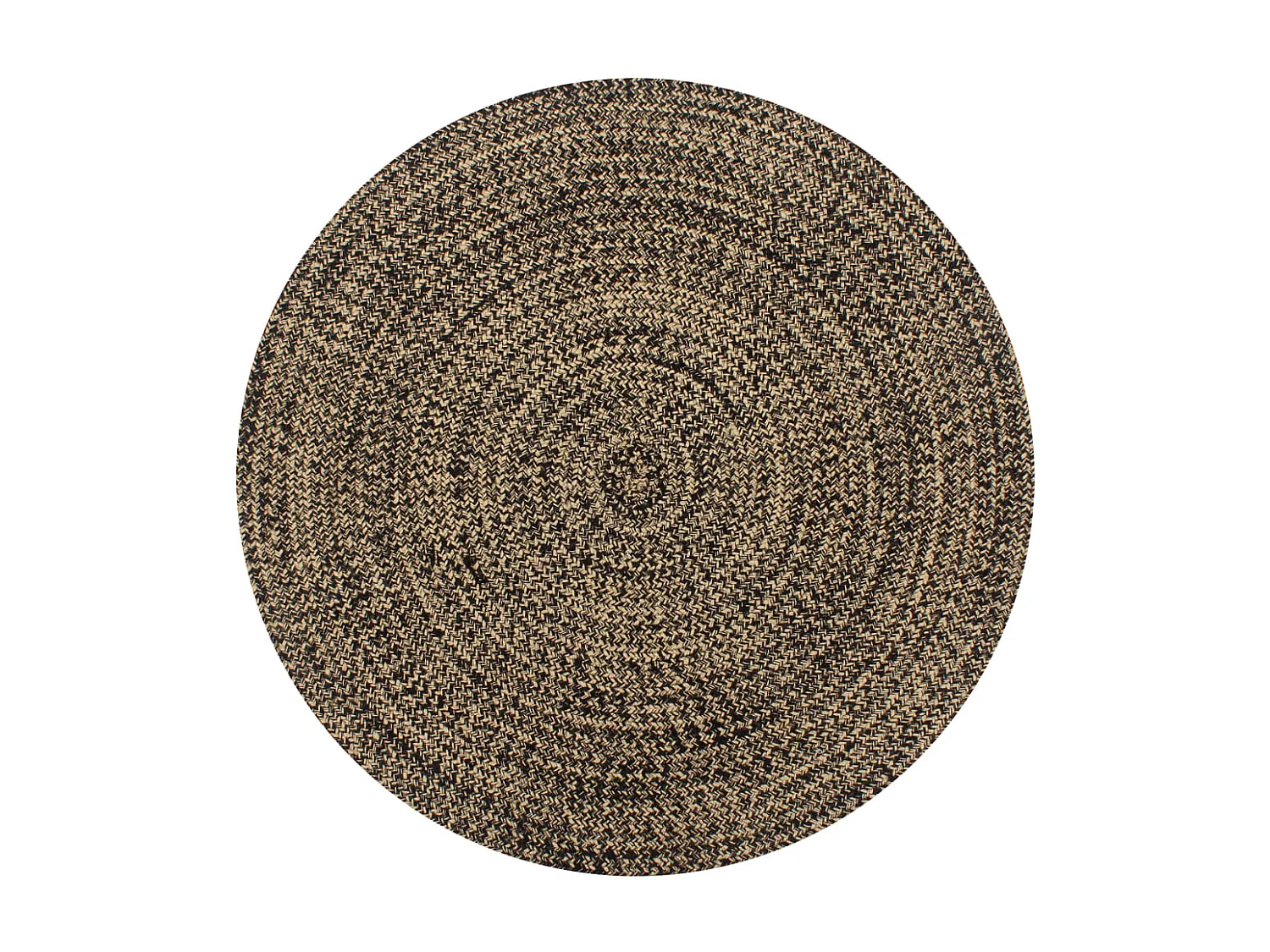 Tapis fait à la main Jute Noir et naturel 120 cm QBH34414