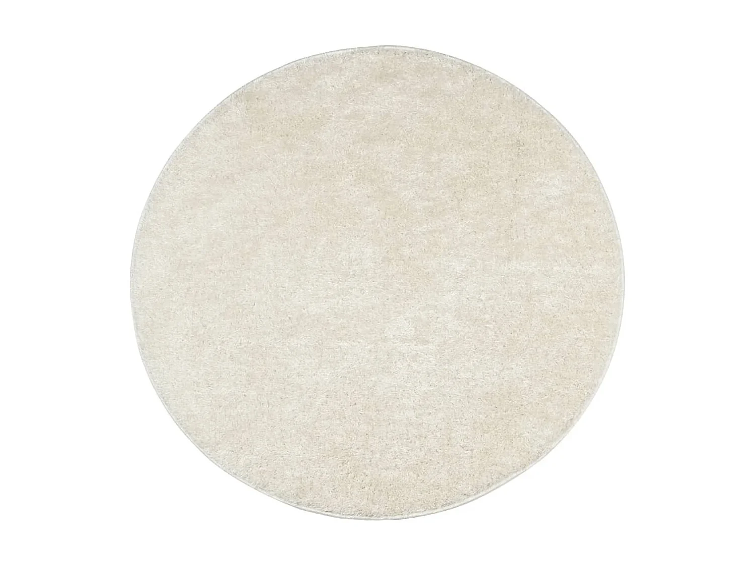 Tapis ISTAN à poils longs aspect brillant crème Ø 100 cm QBH40660