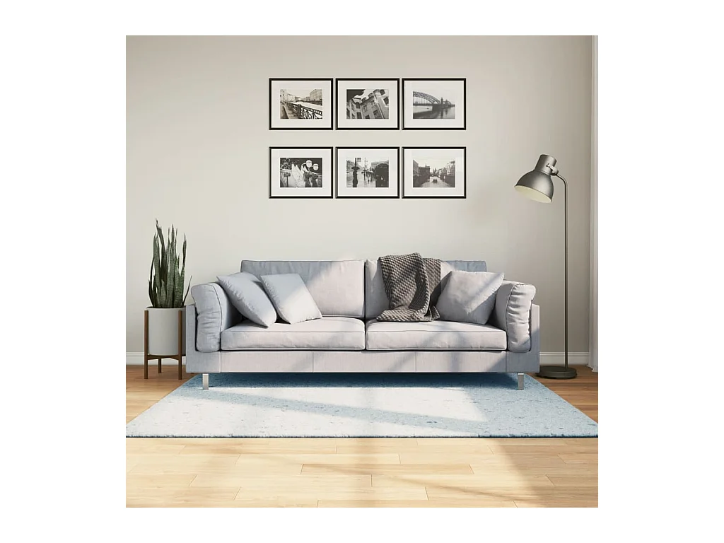 Tapis HUARTE à poils courts doux et lavable bleu 120x170 cm QBH94077