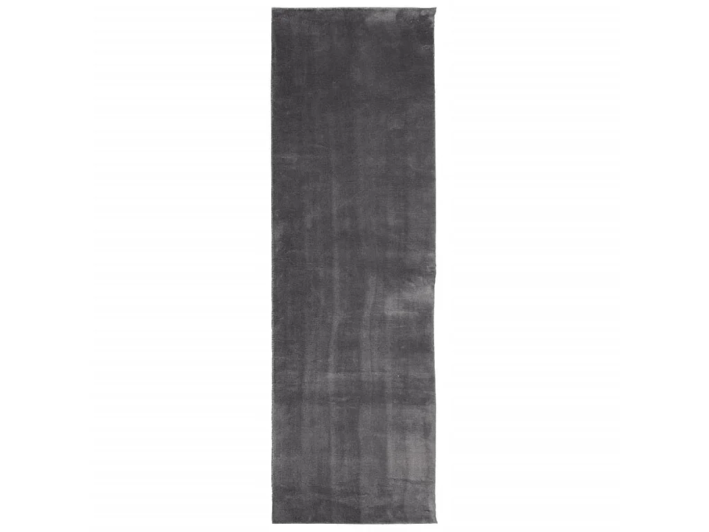 Tapis HUARTE à poils courts doux et lavable anthracite 80x250cm QBH82768