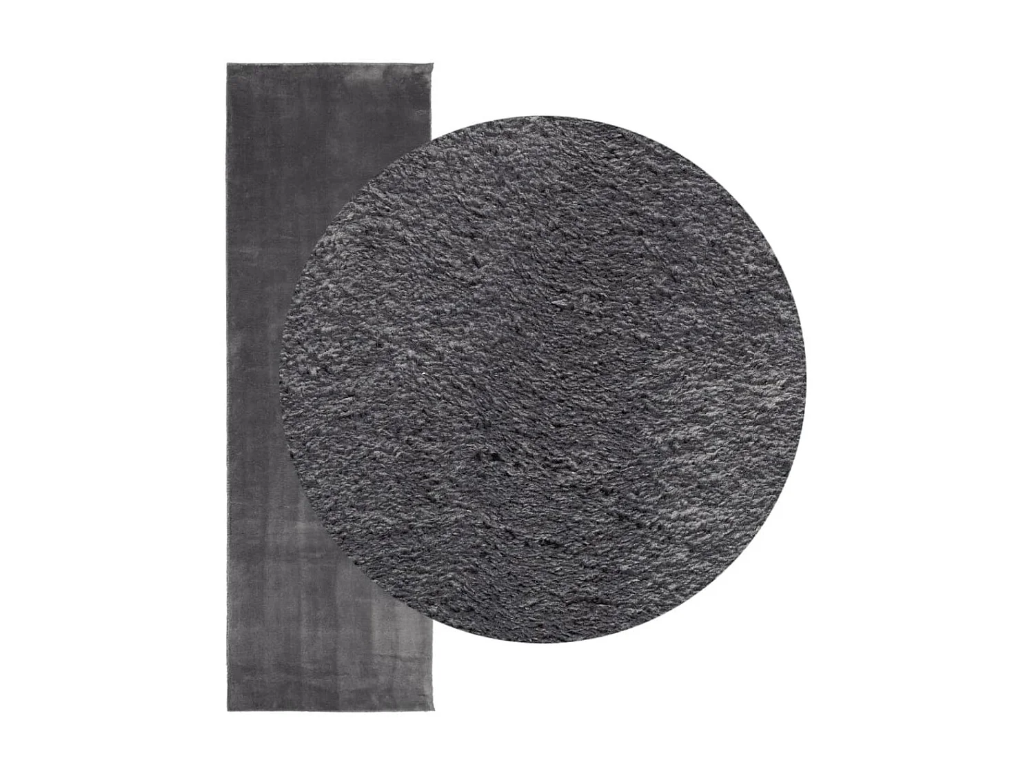 Tapis HUARTE à poils courts doux et lavable anthracite 80x250cm QBH82768