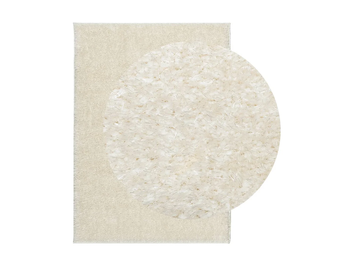 Vloerkleed ISTAN hoogpolig glanzend 200x280 cm crèmekleurig NL277107