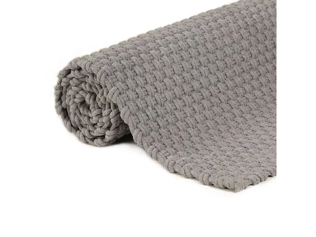 Tapis rectangulaire Gris 200x300 cm Coton QBH45975