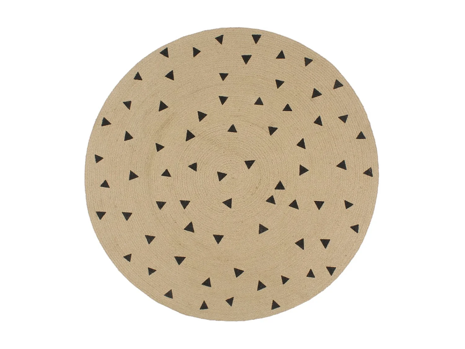 Tapis fait à la main Jute avec imprimé à triangles 150 cm QBH31856