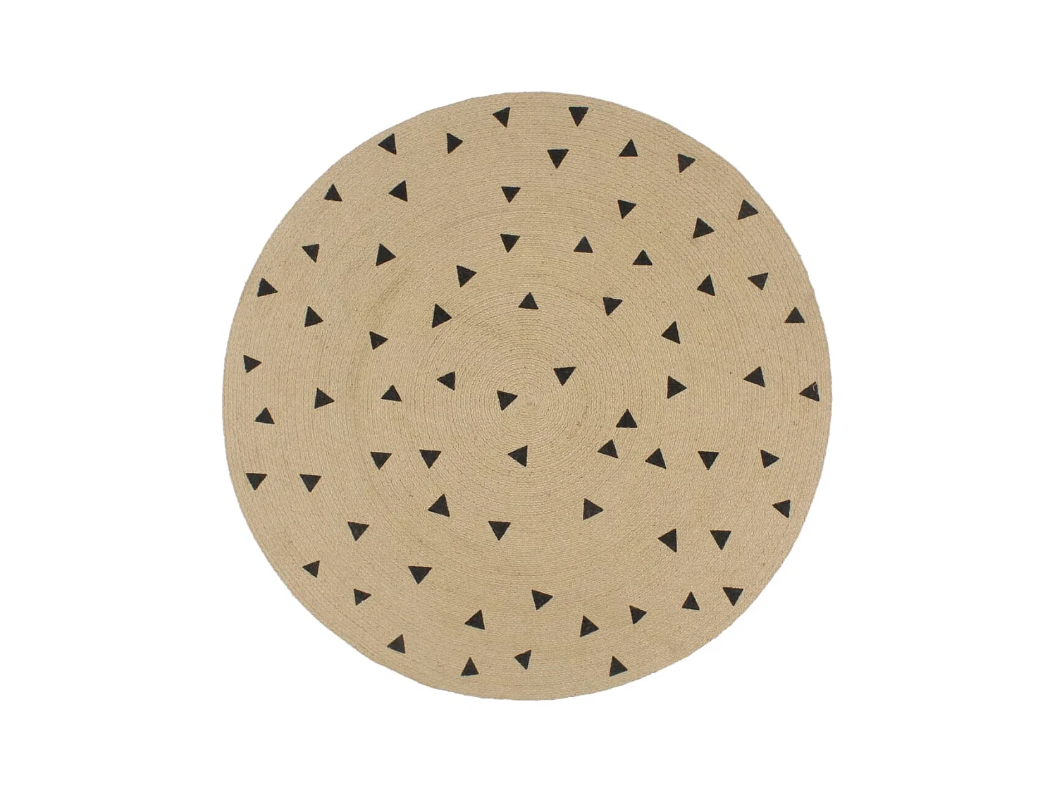 Tapis fait à la main Jute avec imprimé à triangles 150 cm QBH31856