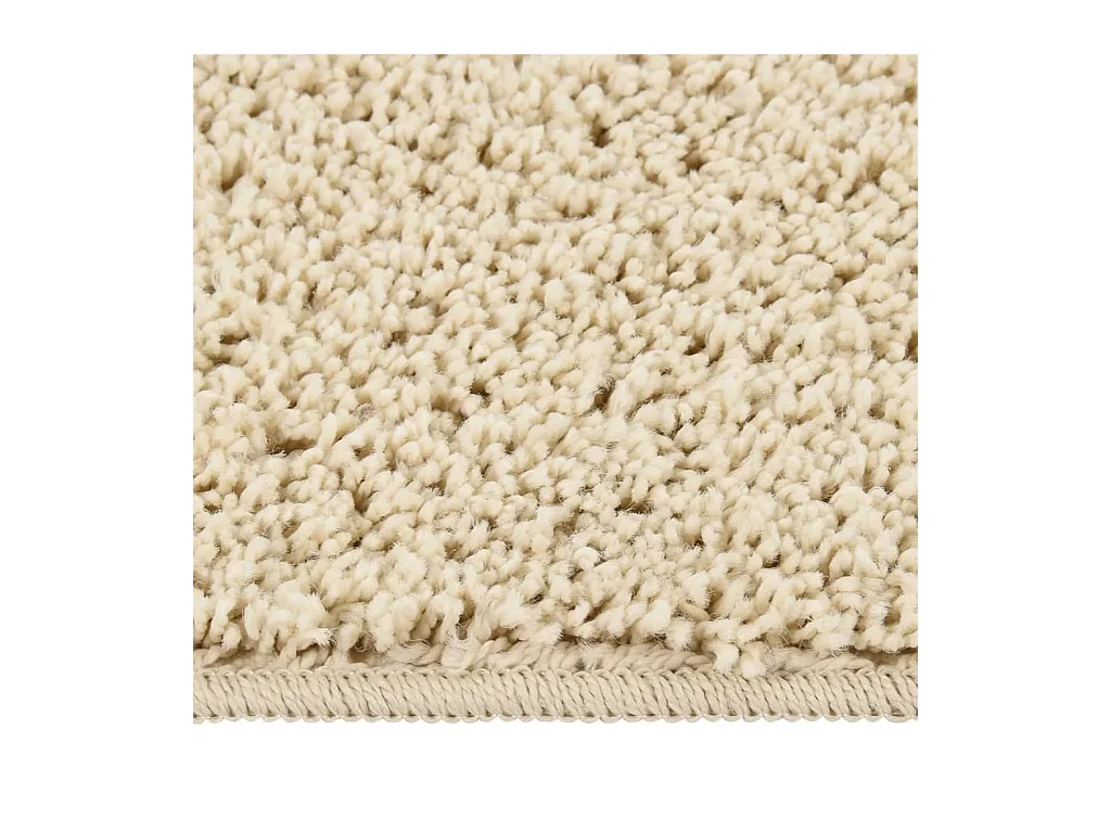 Alfombra peluda antideslizante color crema 200x290 cm ES47815