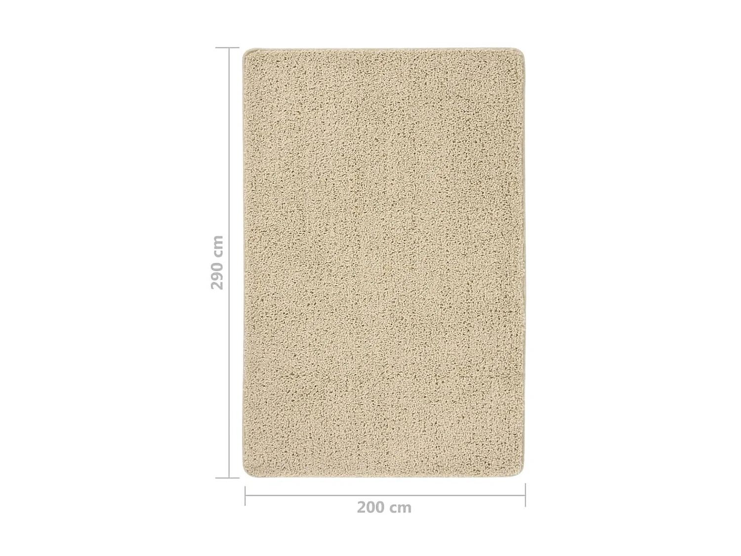 Tapete shaggy 200x290 cm antiderrapante cor creme PT177524