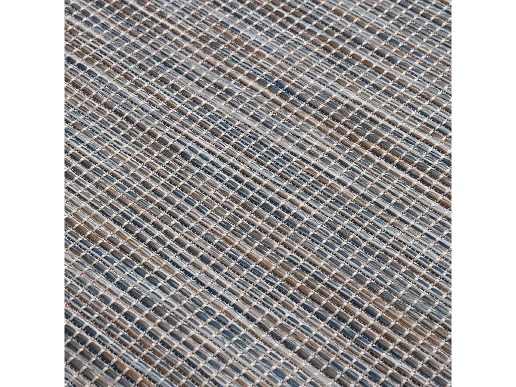Tapis à tissage plat d'extérieur 120x170 cm Marron et bleu QBH82760