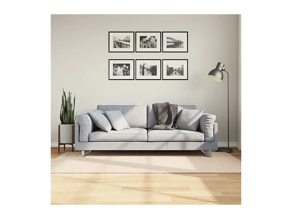Tapis HUARTE à poils courts doux et lavable beige 100x200 cm QBH24819
