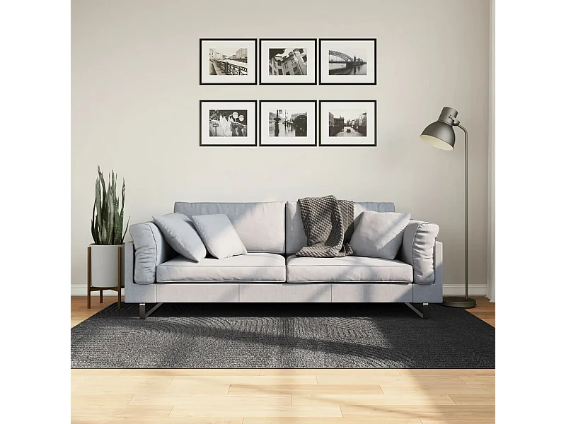 Tapis IZA poils courts style scandinave anthracite 140x200 cm QBH42401