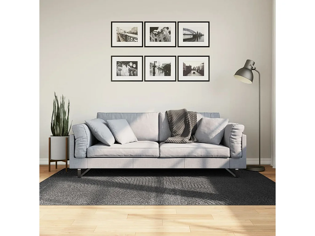 Tapis IZA poils courts style scandinave anthracite 140x200 cm QBH42401