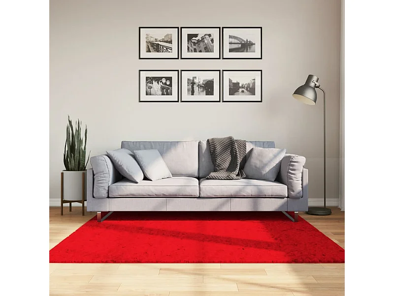 Tapis HUARTE à poils courts doux et lavable rouge 160x160 cm QBH20089