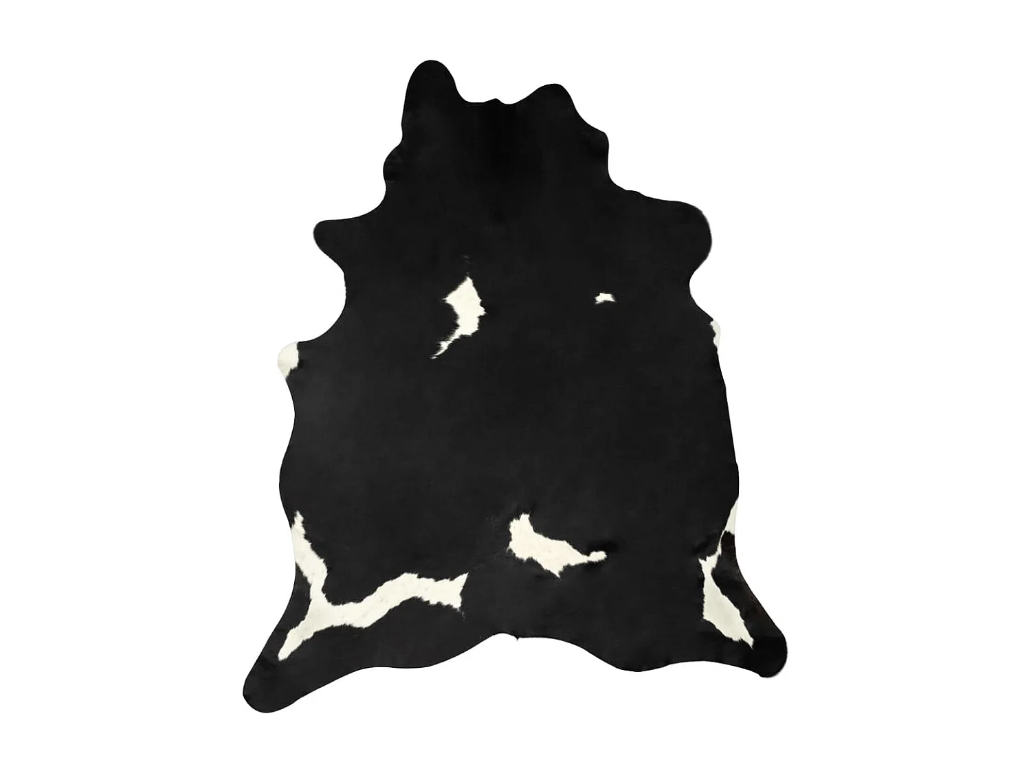 Tapis en peau de vache véritable noir et blanc 180x220 cm QBH19222