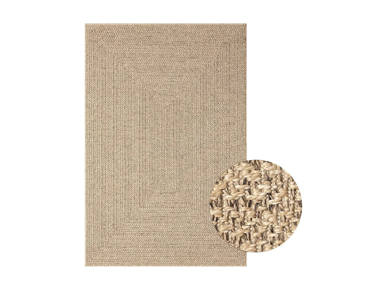 Tapete ZIZUR 120x170 cm aspeto de juta interior e exterior PT434290