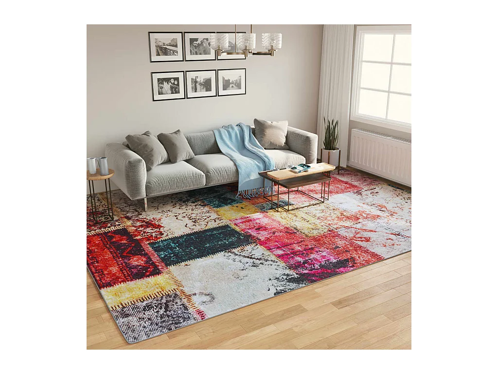 Tapis lavable multicolore 400x300 cm antidérapant QBH88651