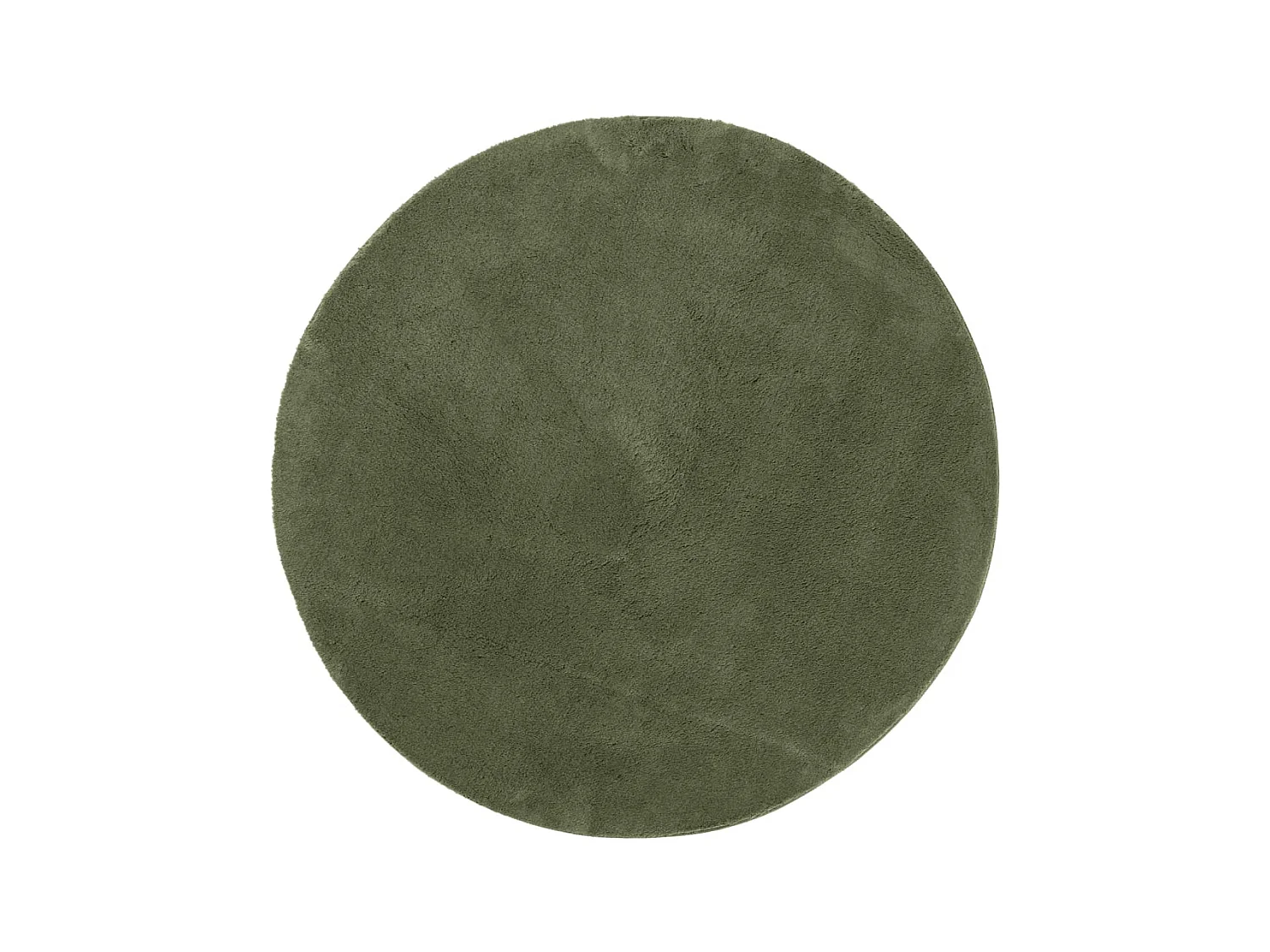 Alfombra pelo corto suave lavable HUARTE verde bosque Ø 160 cm ES83326