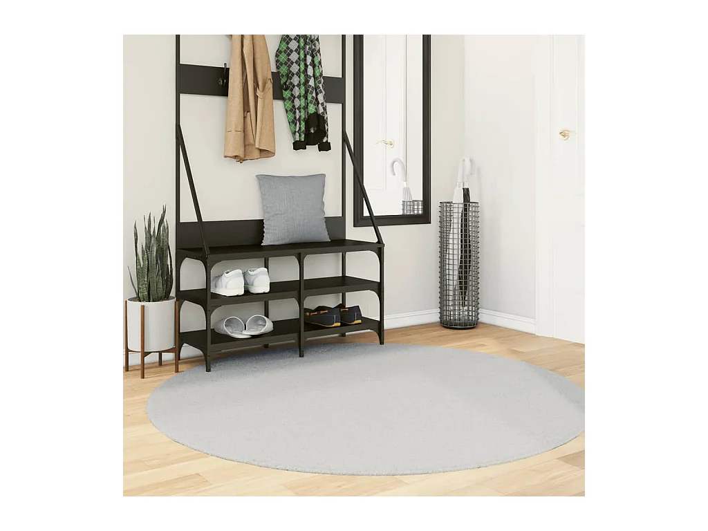 Tapis HUARTE à poils courts doux et lavable gris Ø 160 cm QBH30385