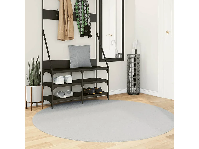 Tapis HUARTE à poils courts doux et lavable gris Ø 160 cm QBH30385