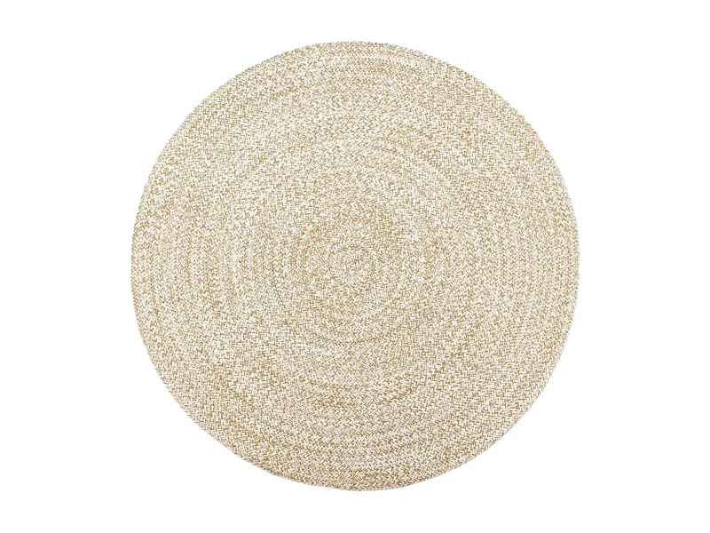 Tapete artesanal em juta 210 cm branco e castanho PT680136