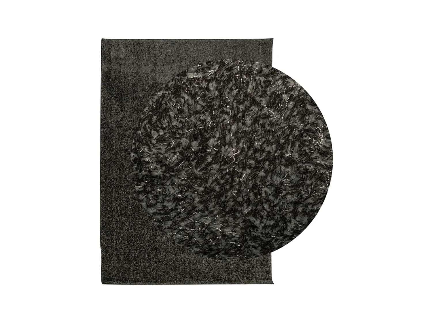 Vloerkleed ISTAN hoogpolig glanzend 120x170 cm antracietkleurig NL712198