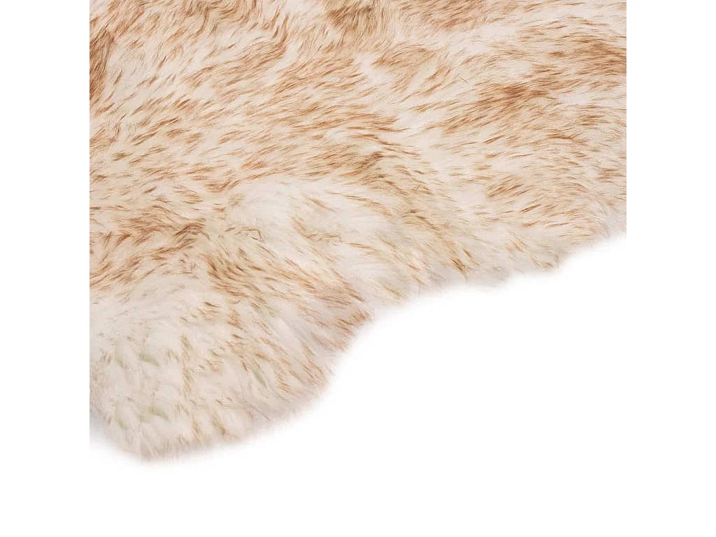 Tapis 60 x 90 cm Peau de mouton synthétique Mélange de marron QBH59032